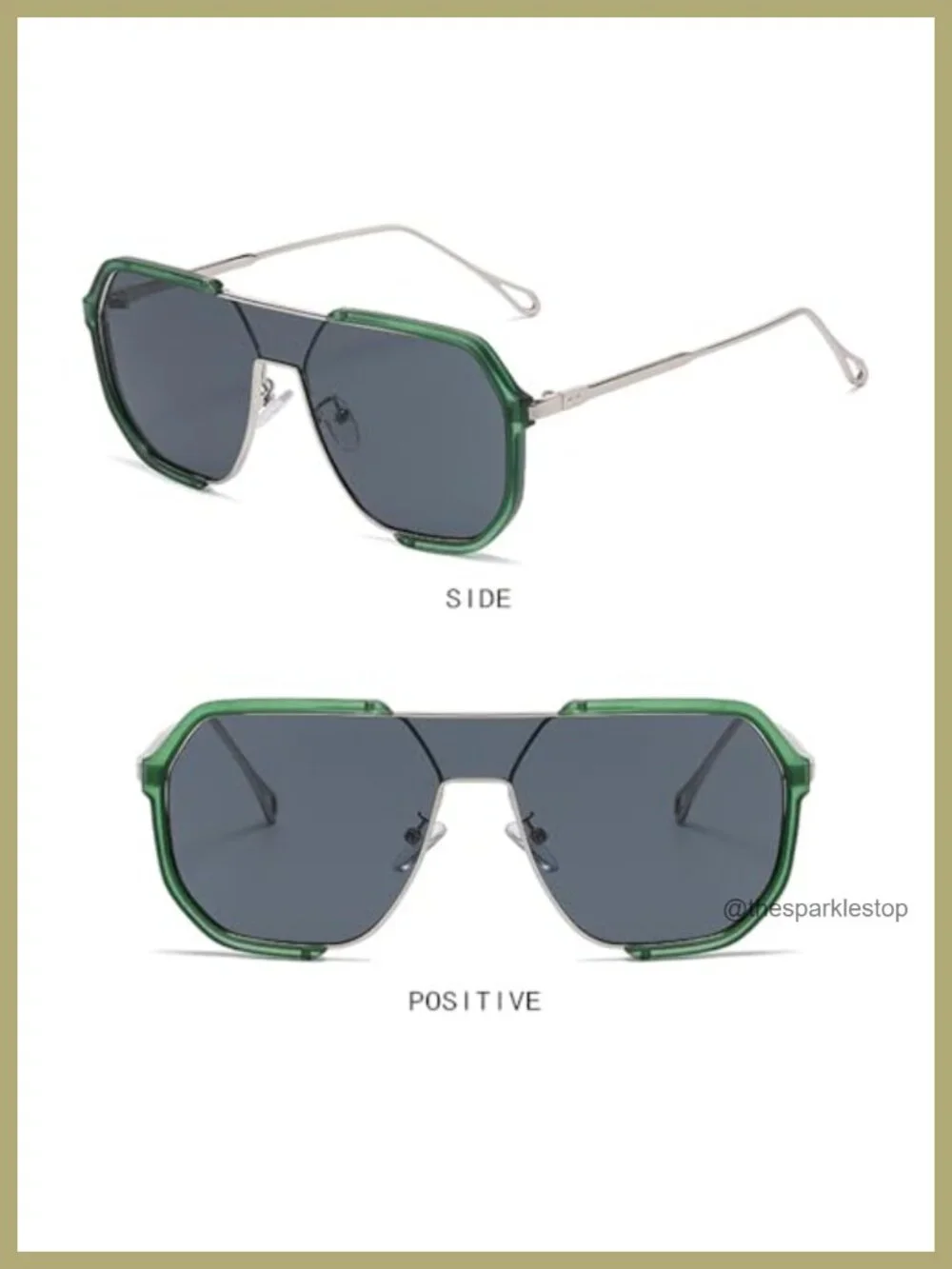 Oversized Square Sunglasses Women UV400 Protection Metal Frame Retro Vintage